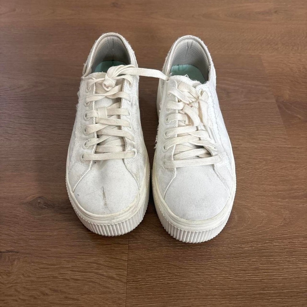 Dr. Scholls White Canvas Platform Sneakers Chunky Sole Forever Original 8.5